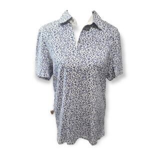 Calvin Klein Liquid Touch Floral Pattern Short Sleeved Collared Shirt